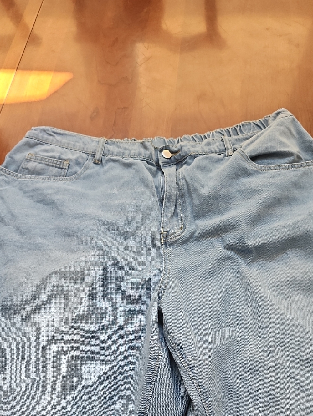 Light Blue Womens Wide Leg Jeans